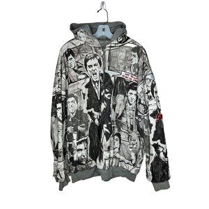 Scarface Clothing Company Zip Up Hoodie Tony Montana “Say Hello” Reversible 3X B